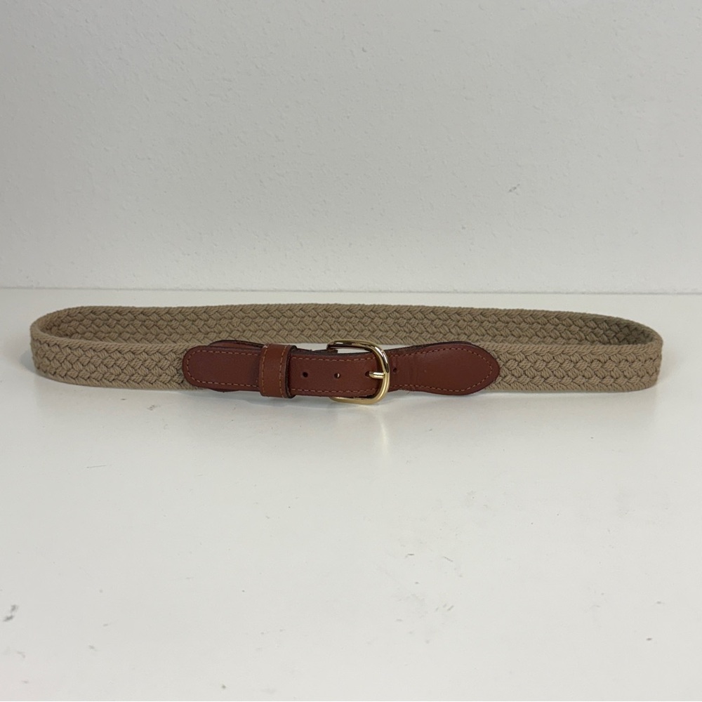 Zep-Pro Woven Canvas Leather Brass Buckle Belt 36
